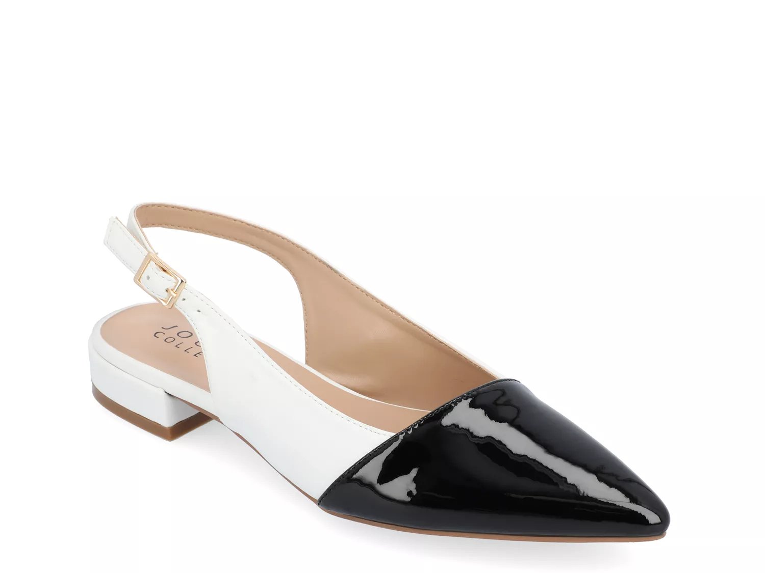 Journee Collection Bertie Flat | Women's | White | Size 8 | Flats | Slingback