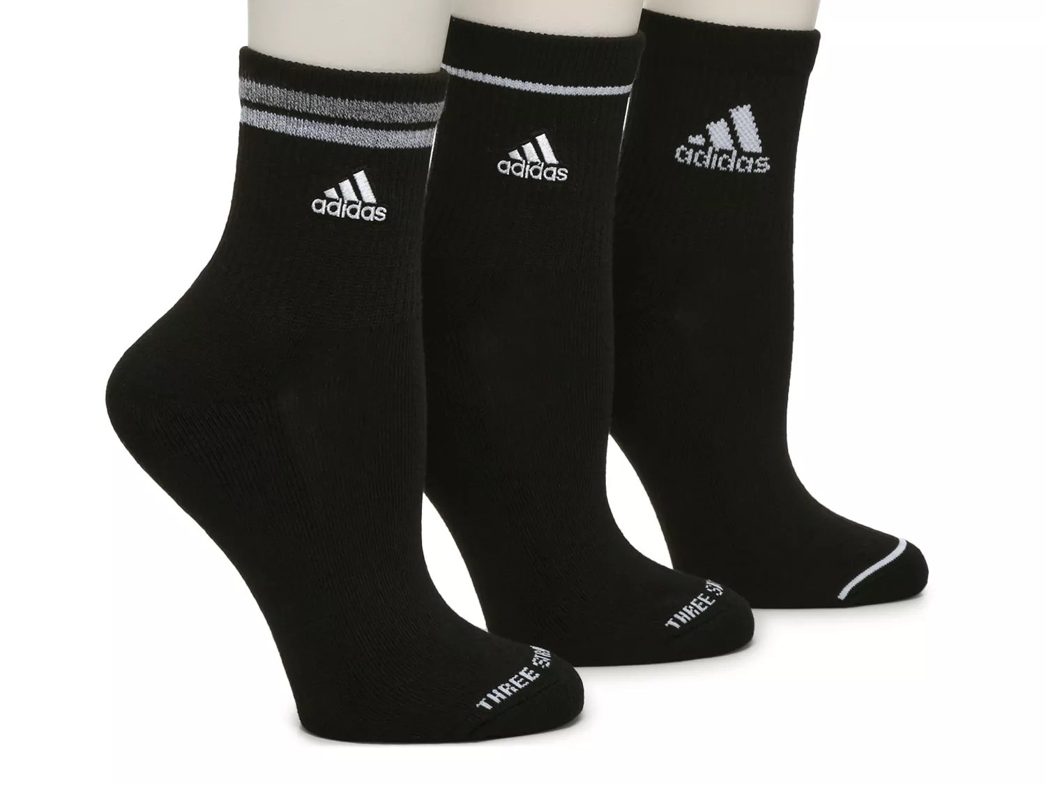 ADIDAS Women's Cushioned 3.0 No Show Socks 3-Pack Size 5-10 Black