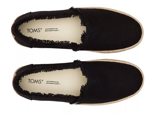 Toms black washed canvas women's espadrilles discount