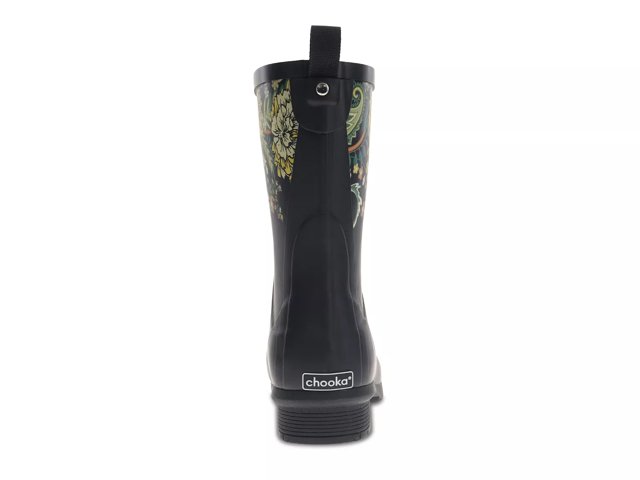 Chooka Classic Mid Rain Boot Women s Black Floral Print Size 11 Boots