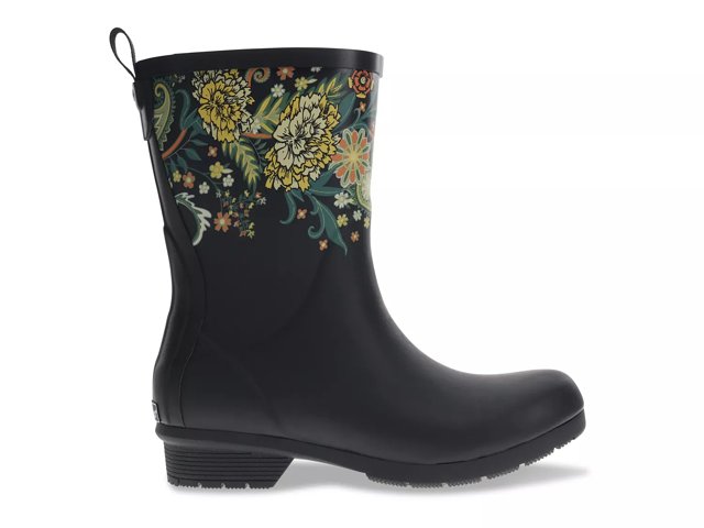 Chooka Classic Mid Rain Boot Women s Black Floral Print Size 11 Boots