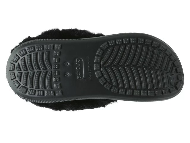 NEW! CROCS FUREVER CRUSH GLITTER Black Fur Lined Clogs