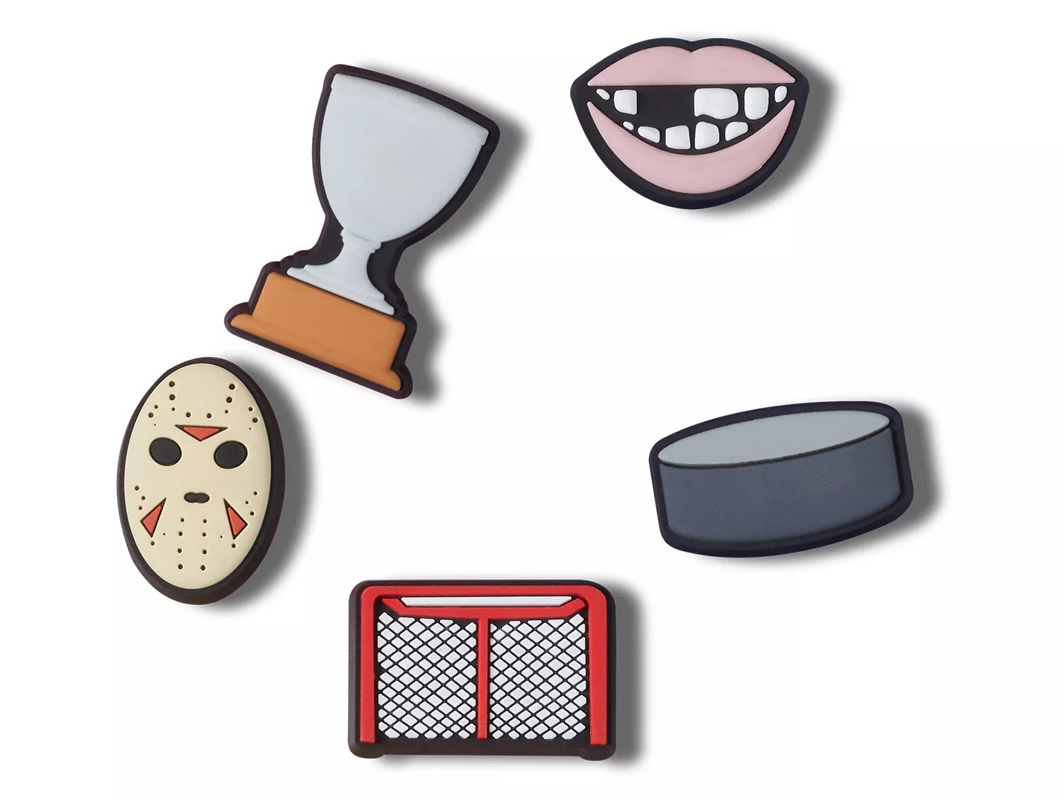 Set of 6 Hockey Charms for Crocs, Set of 6 Hockey Pins for Croc Shoes, Hockey Croc Buttons, Croc Pins Hockey