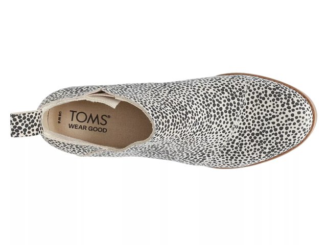 Toms leopard wedge booties cheap