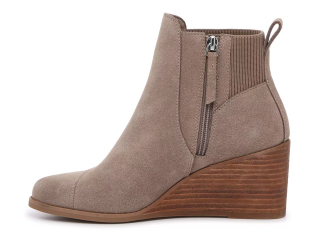 Taupe wedge booties top
