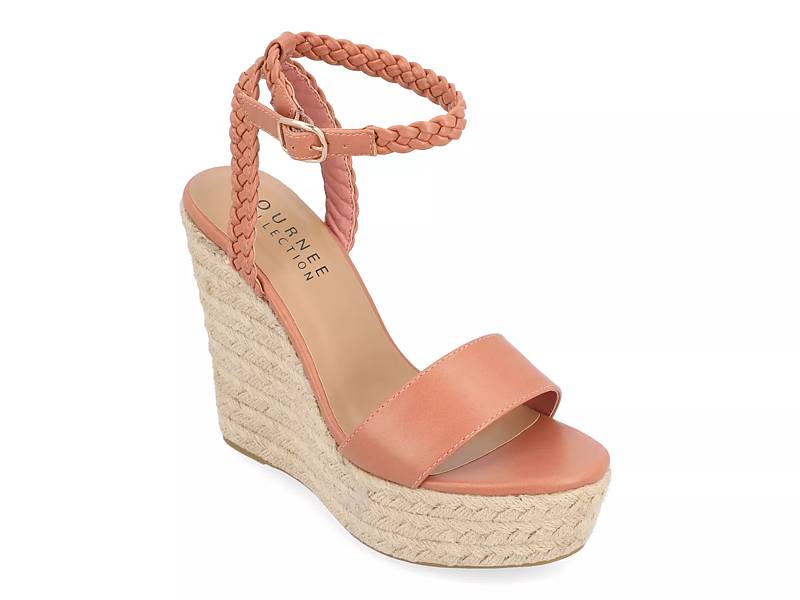 Braided Design Espadrille Wedge Slide Sandals