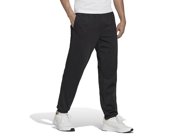 adidas Essentials Men's 3-Stripes Tapered Pants, Black/White, Medium