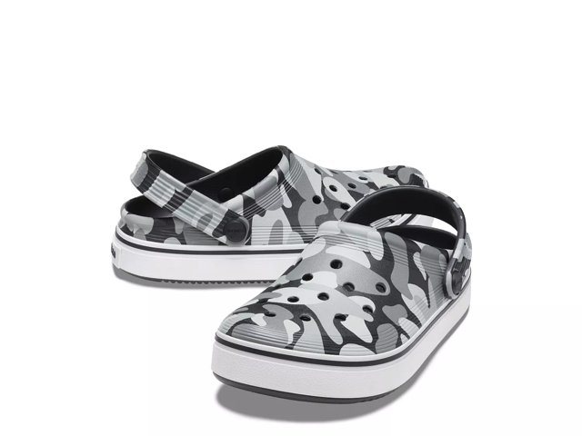Black and white camo crocs deals