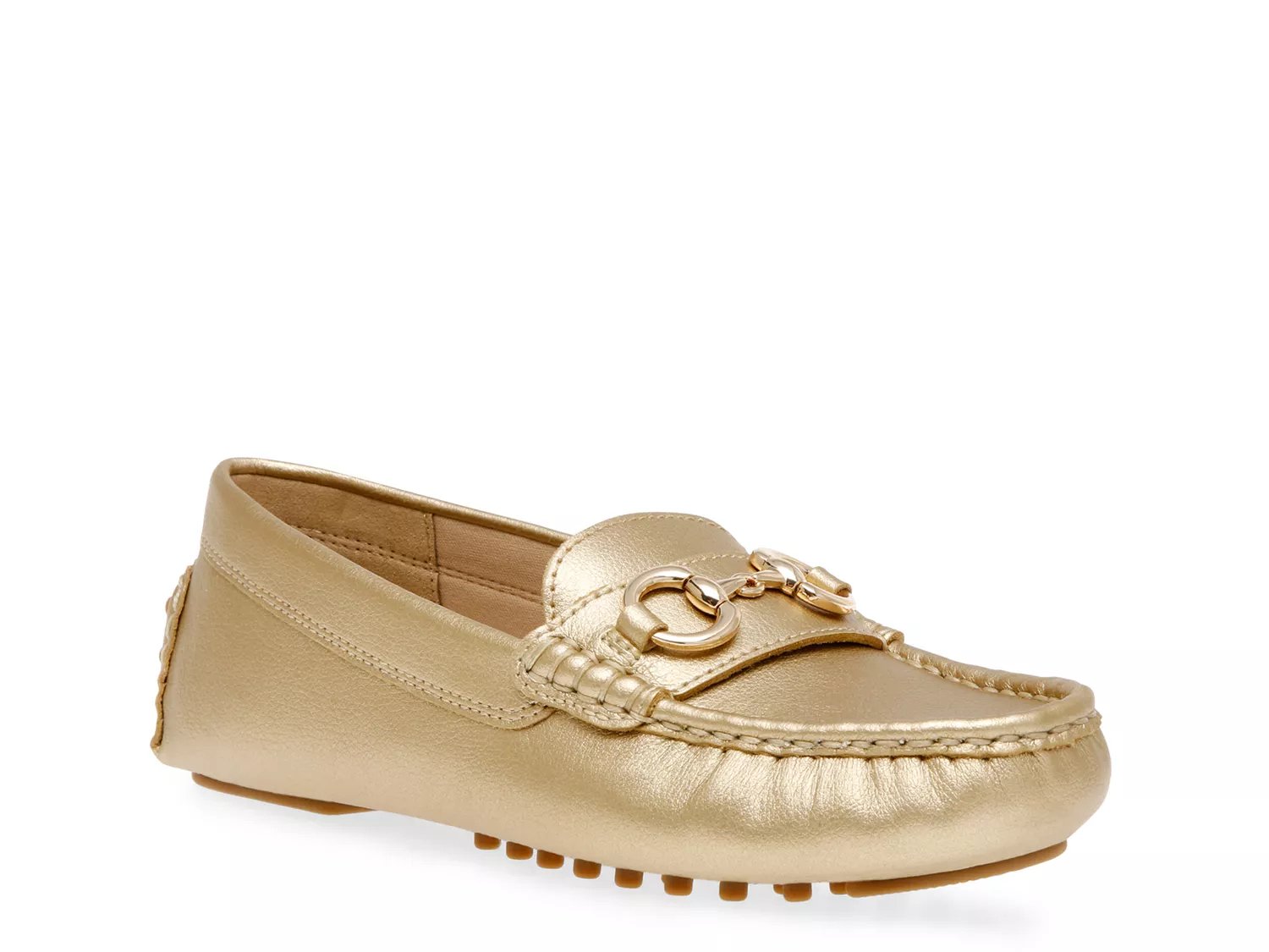 Anne Klein Chrystie Loafer | Women's | Gold Metallic Synthetic | Size 6 | Flats | Loafers