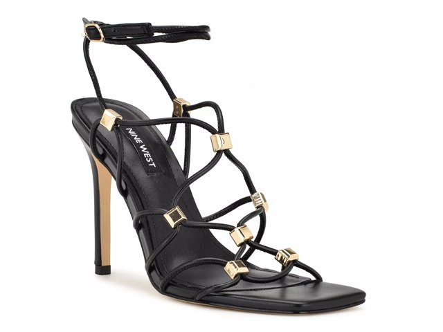 Nine west online black strappy heels