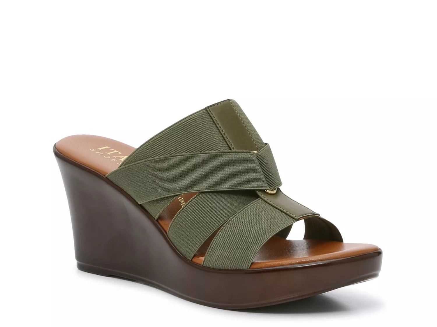 Womens olive green wedge on sale sandals