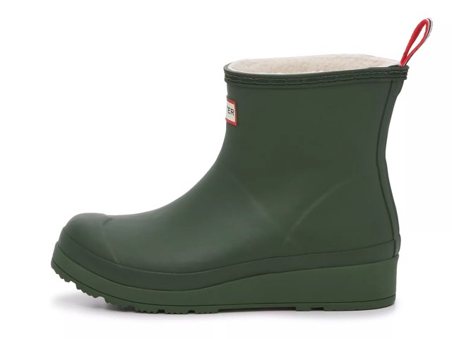 Hunter green short rain boots top
