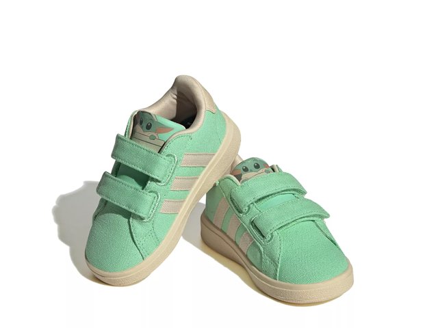 adidas Grand Court Grogu Cloudfoam Slip On Sneaker Kids Free Shipping DSW