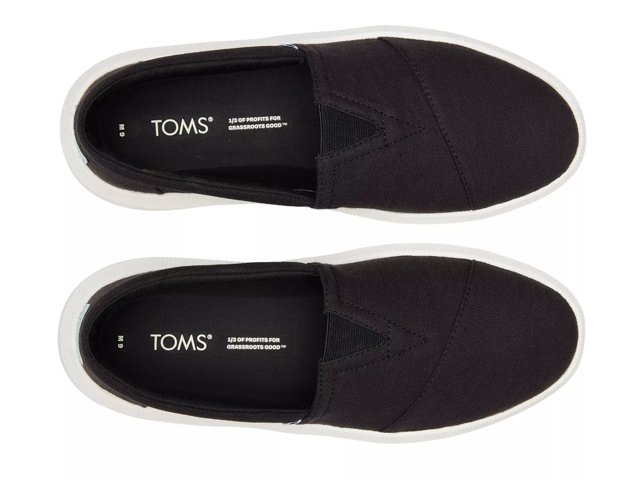 Toms avalon slip on black cheap