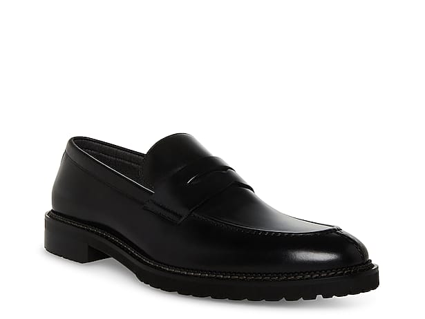 Penny Loafer - Solid Black Leather (Chunky Sole)