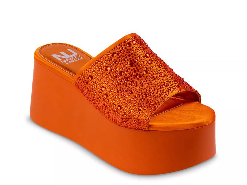 Orange platform sandals store