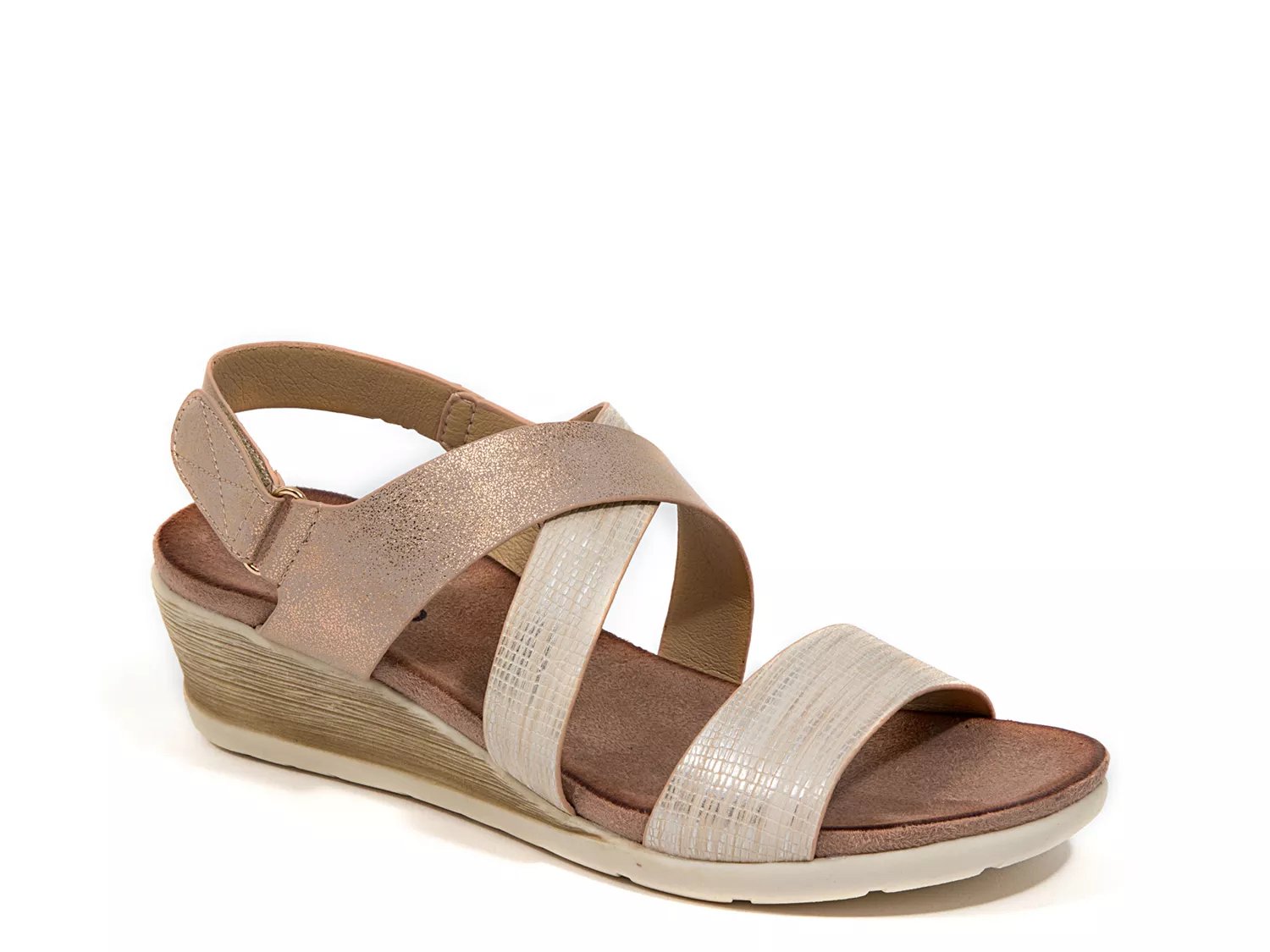 Ninety Union Panama Wedge Sandal | Women's | Bronze/Gold Crackle | Size 11 | Sandals | Ankle Strap