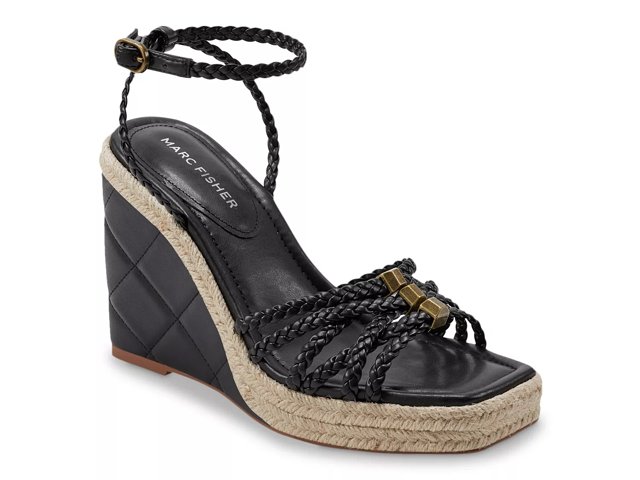 Marc Fisher Hayla Strappy Made Wedge Sandals Black