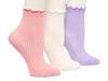Crown Vintage Ribbed Lettuce Trim Kids' Ankle Socks - 3 Pack