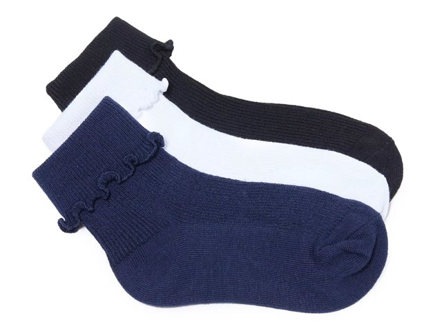 Mix No. 6 Uniform Turncuff Kids Ankle Socks 3 Pack