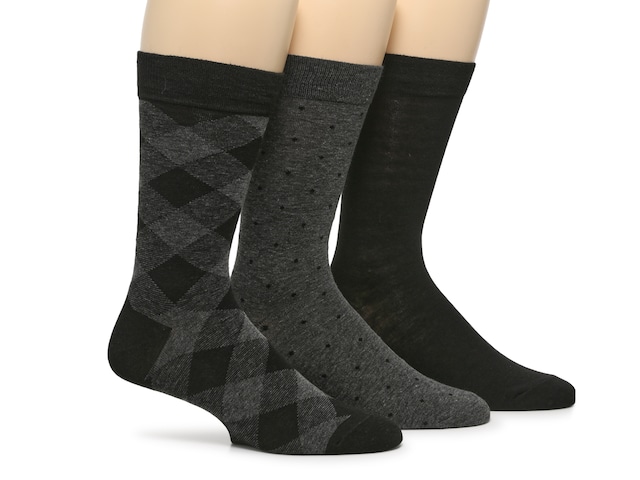 Vince Camuto Patterned Crew Socks - 3 Pack