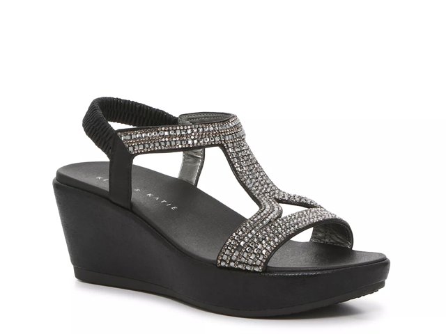 Dsw black cheap wedge sandals