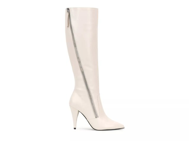 White wide top calf boots