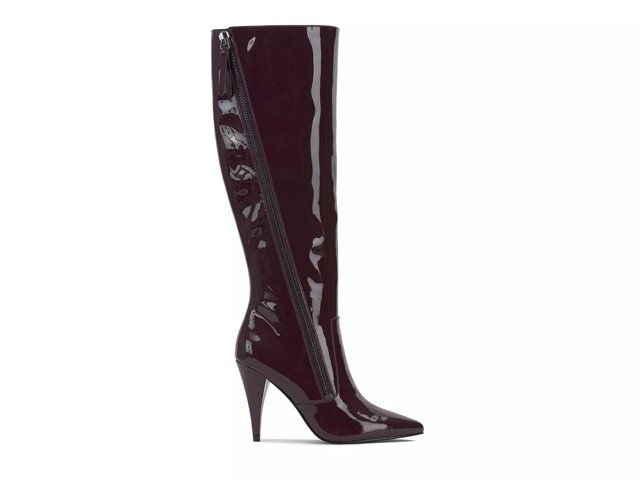 Black patent leather boots wide calf top