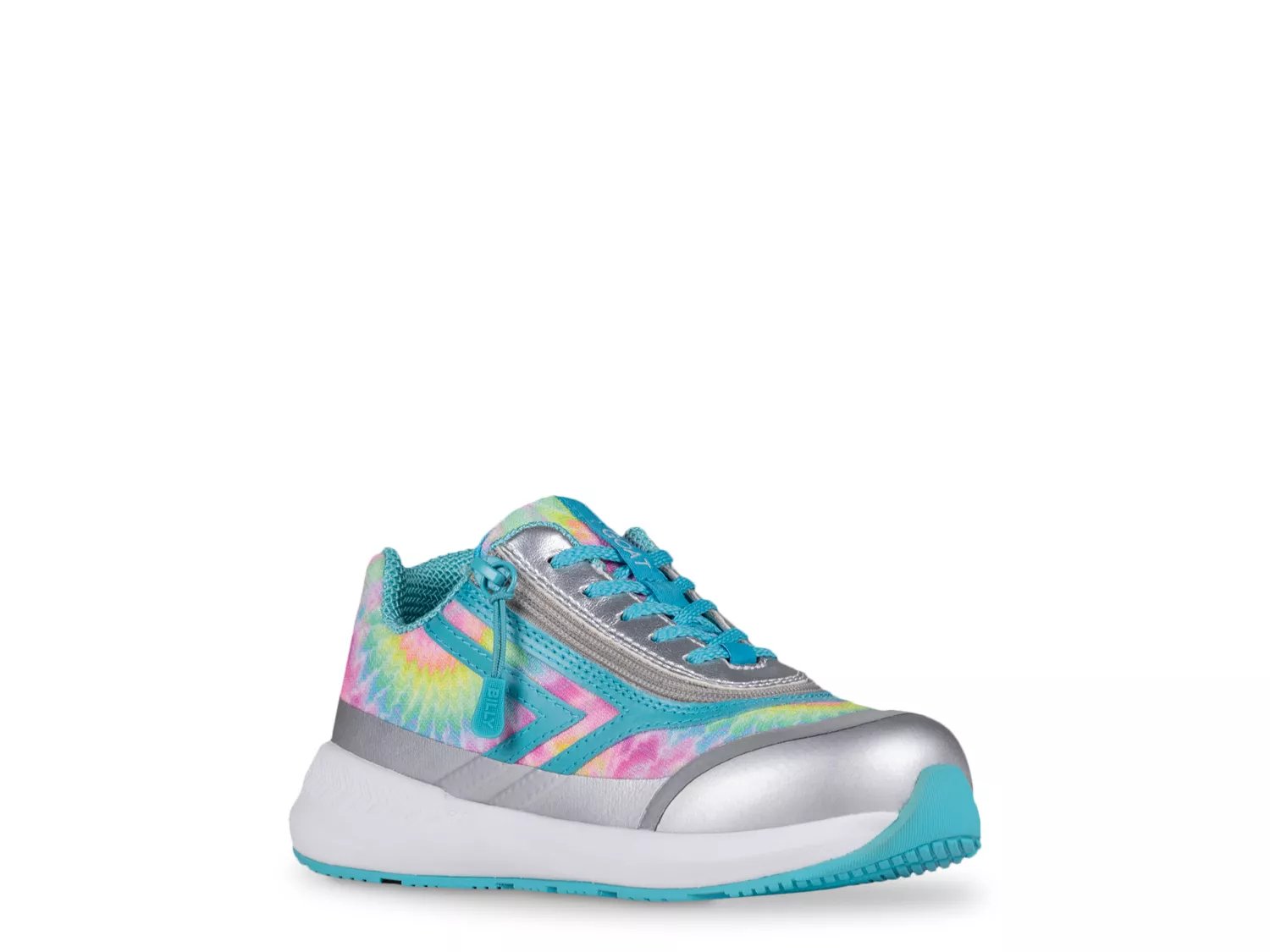 Billy Footwear Toddler Classic Lace Zip High Top - White Rainbow 6