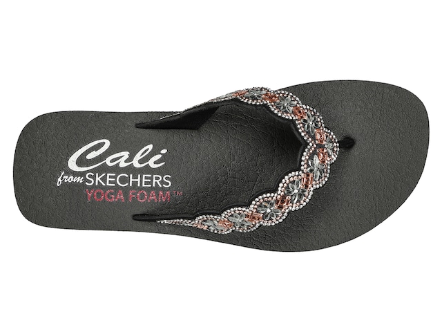 Skechers Yoga Foam Flip Flops Rhinestones Vinyasa Sandals Shoes