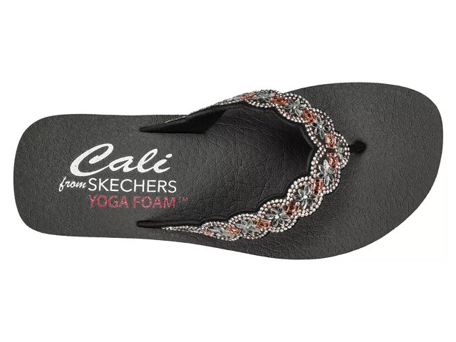 Skechers, Shoes, Skechers Yoga Foam Wedge Thong Sandals Sz 9