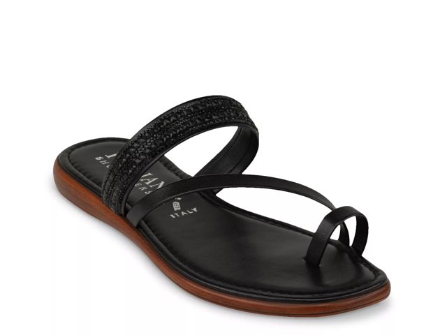 Italian shoemakers black thong sandals store