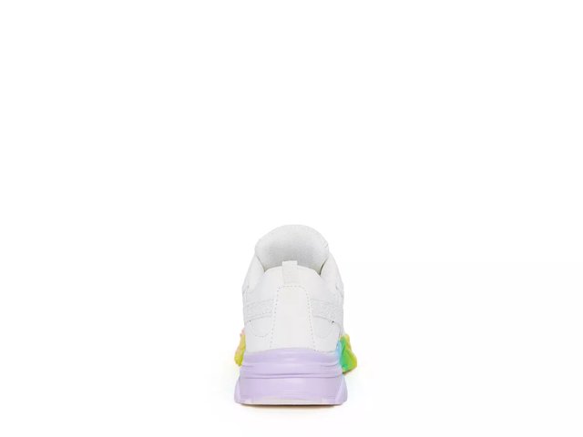 White sneakers new arrivals with rainbow soles