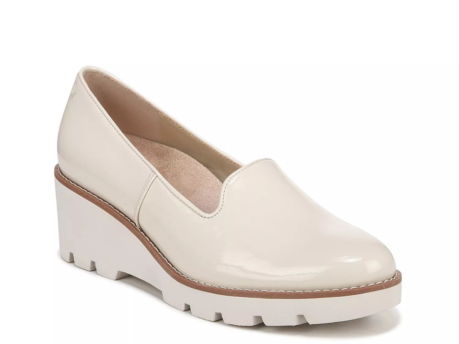 Leather wedge clearance loafers