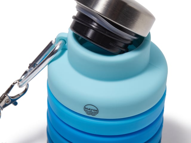 Collapsible Blue Water Bottle