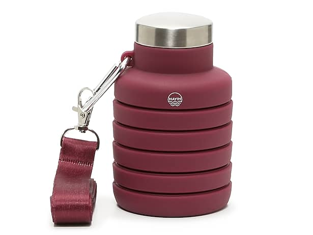 Collapsible Burgundy Water Bottle by Mayim