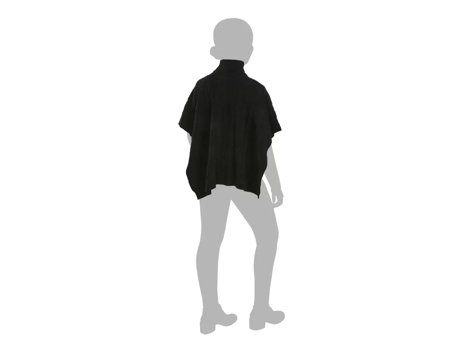 Cable-Knit Turtleneck Poncho