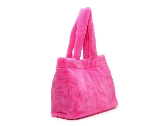 Bright Pink Faux Fur Tote Cross Body Bag