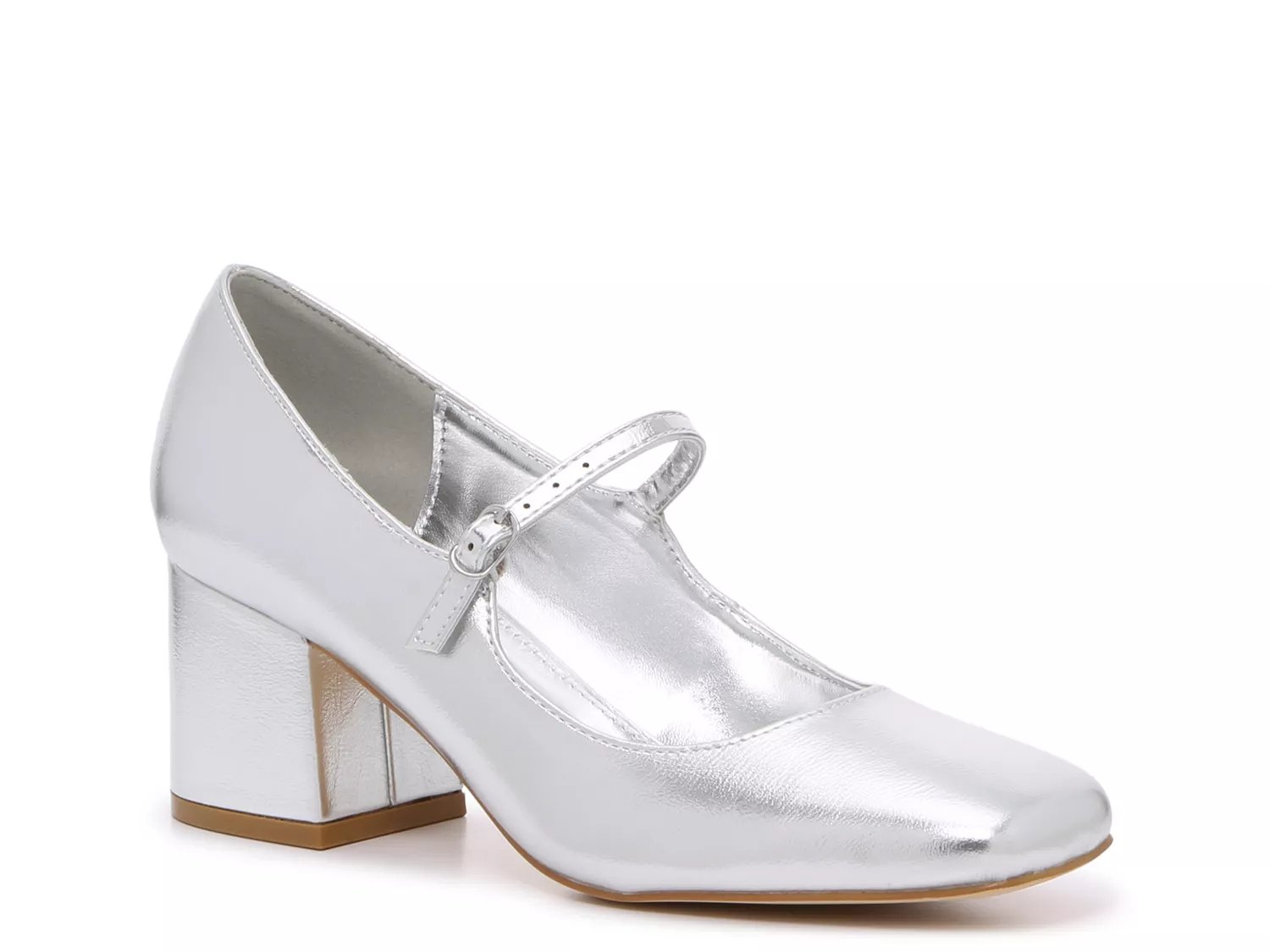 Silver mary jane online pumps