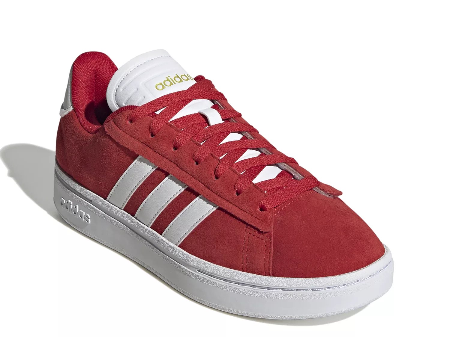 Red member store exclusive adidas sneakers