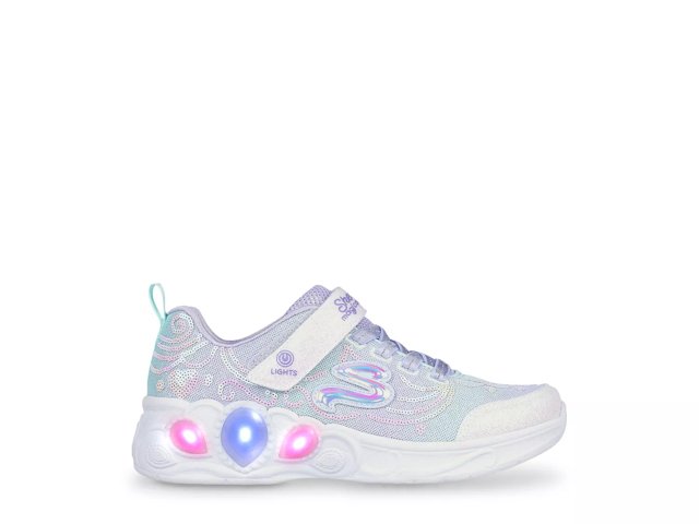 White skechers light up best sale