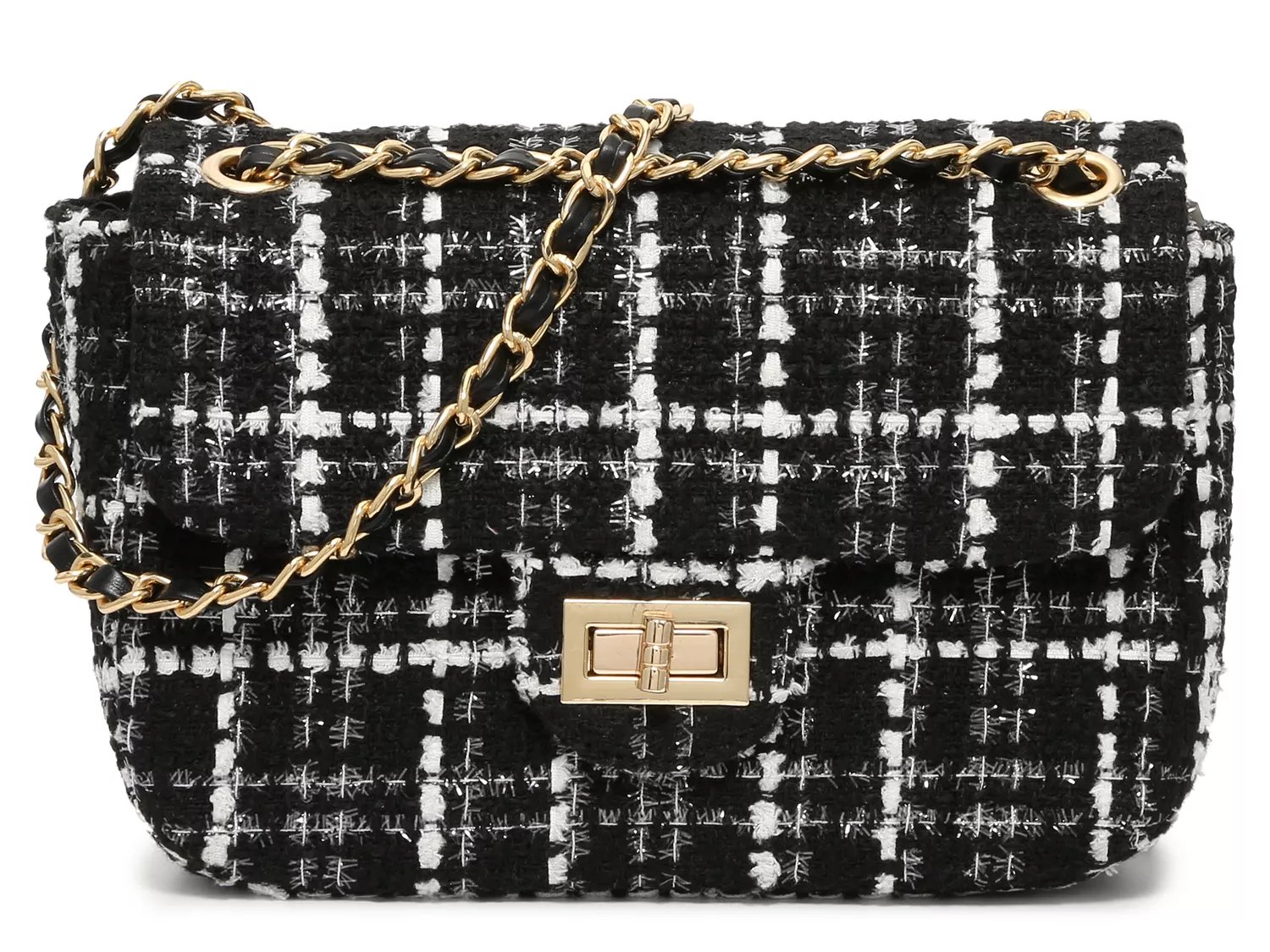 Katy Tweed Flap Chain Crossbody