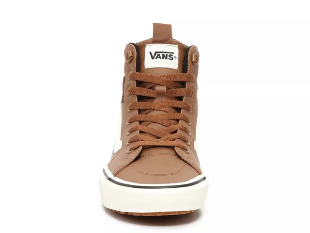 Brown leather high top vans outlet