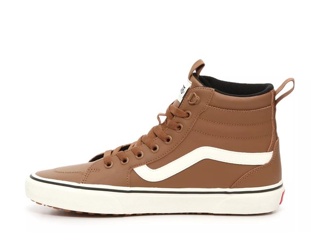 Vans brown leather high tops shop