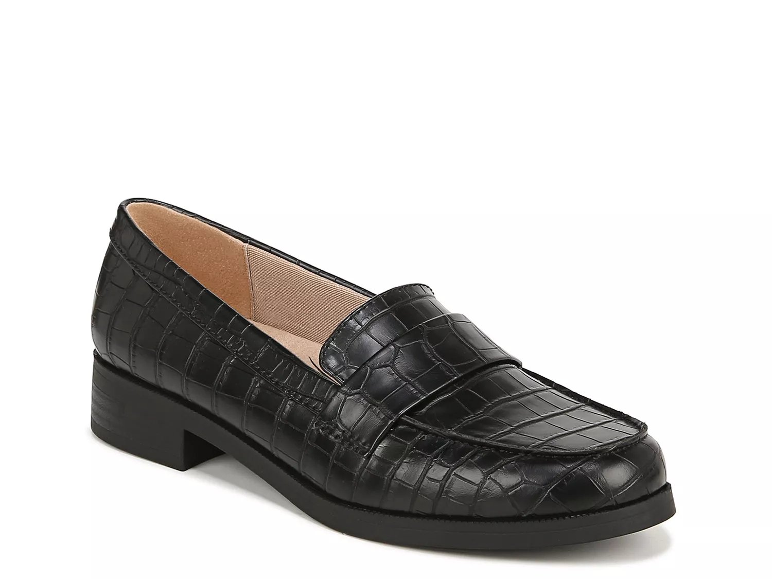 LifeStride Sonoma Loafer | Women's | Black Croc Print | Size 9 | Loafers | Block