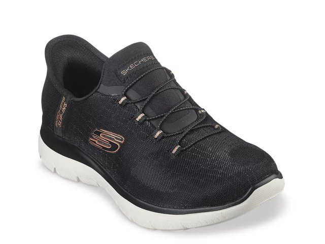 Skechers black 2025 sneakers womens