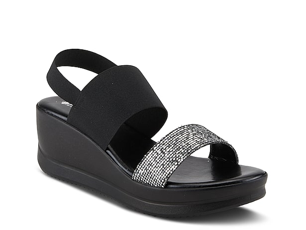 Bzees Riviera Machine Washable Wedge Sparkle Slides Sandal CHOOSE size  & color