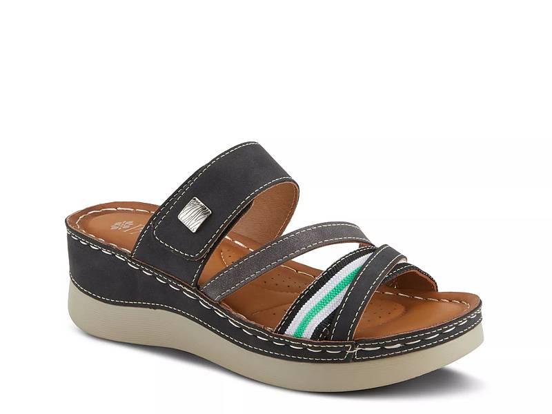 Sude Wedge Sandal