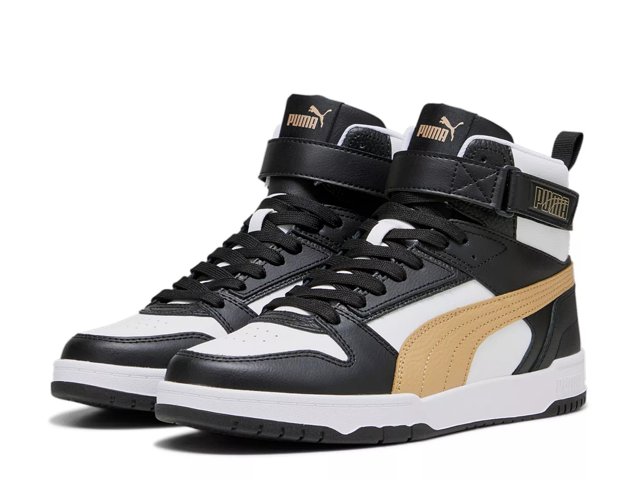 White and gold high top pumas sale