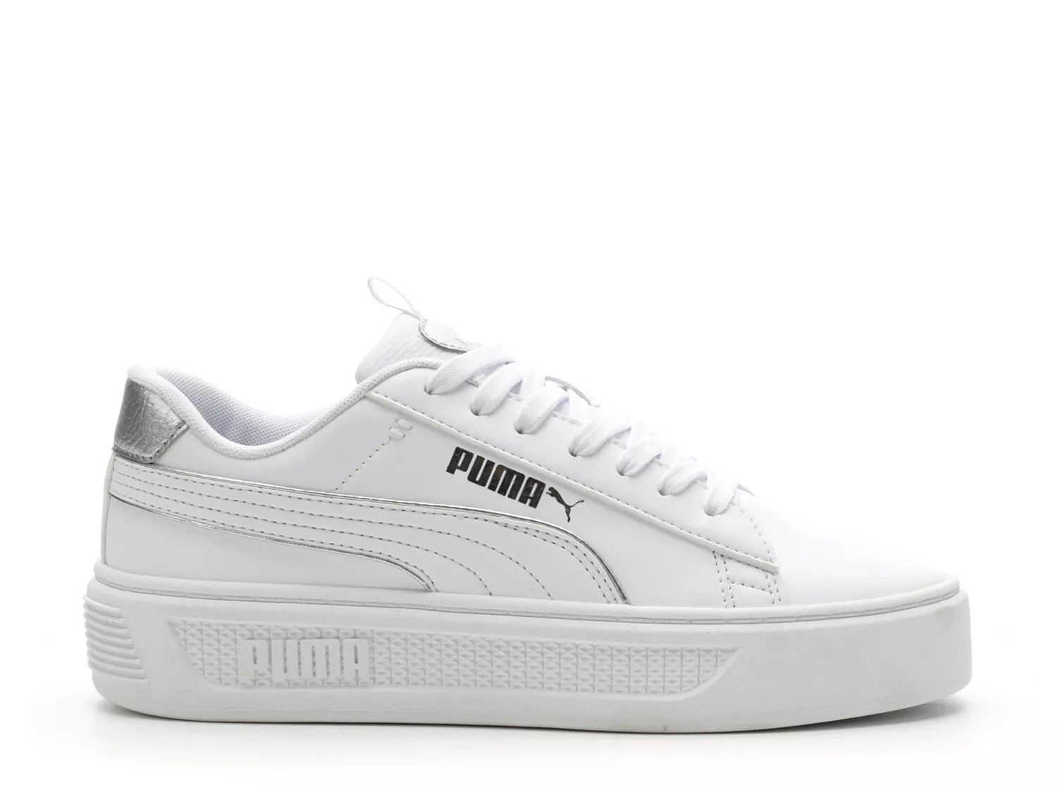 Puma Women's Smash Platform V2 Sneaker (10, White)